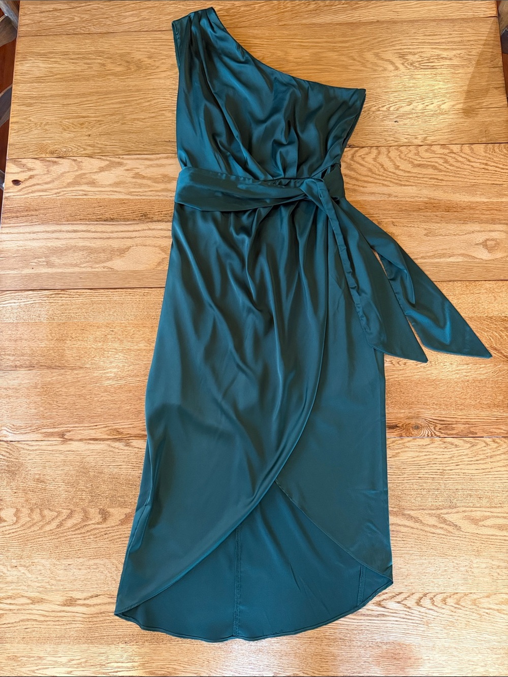 ๐ Baltic Born Celia One Shoulder Midi Dress in Dark Green Sz XL - Picture 3 of 13